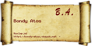 Bondy Atos névjegykártya